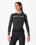 CASTELLI Hosszú ujjú kerékpáros póló - MERINO SEAMLESS W - fekete