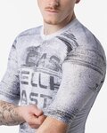 CASTELLI Rövid ujjú kerékpáros mez - STRATUS LOGO - fehér/szürke
