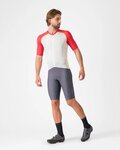 CASTELLI Rövid ujjú kerékpáros mez - UNLIMITED ENDURANCE 3 - elefántcsont/piros