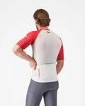 CASTELLI Rövid ujjú kerékpáros mez - UNLIMITED ENDURANCE 3 - elefántcsont/piros
