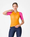 CASTELLI Rövid ujjú kerékpáros mez - CORRETTO W - narancssárga/rózsaszín