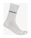 CASTELLI Klasszikus kerékpáros zokni - CASUAL - fehér