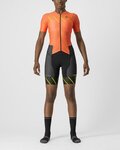 CASTELLI Kerékpáros overall - FREE SANREMO 2 W - narancssárga/fekete