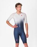 CASTELLI Kerékpáros overall - CORE TRI SUIT SHORT SLEEVE - kék/fehér