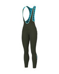 ALÉ Hosszú kerékpáros nadrág kantárral - K-ATMO 2.0 KLIMATIK - zöld