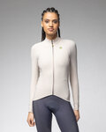 ALÉ Hosszú ujjú kerékpáros mez - R-EV1 WARM RACE 2.0 LADY - elefántcsont