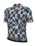 ALÉ Rövid ujjú kerékpáros mez - PR-E MULTIVERSO 2.0 - fehér/kék/rózsaszín