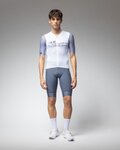 ALÉ Rövid ujjú kerékpáros mez - PR-E MEGABYTE 2.0 - fehér/kék