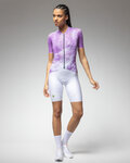 ALÉ Rövid ujjú kerékpáros mez - PR-E FAN - fehér/lila