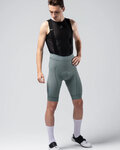 GOBIK Rövid kerékpáros nadrág kantárral - MATT COMPACT 2.0 - szürke/zöld