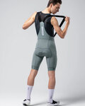 GOBIK Rövid kerékpáros nadrág kantárral - MATT COMPACT 2.0 - szürke/zöld