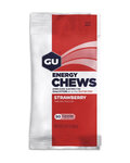 GU Kerékpáros táplálékkiegészítő - ENERGY CHEWS 60 g STRAWBERRY