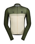 SCOTT Hosszú ujjú kerékpáros mez nyári - RC TEAM - zöld/fehér