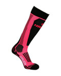 HAVEN Kerékpáros térd zokni - COMPRESSIVE SKI - fekete/rózsaszín