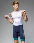 ALÉ Rövid kerékpáros nadrág kantárral - BAHRAIN VICTORIOUS 2024 - kék/fehér