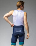 ALÉ Rövid kerékpáros nadrág kantárral - BAHRAIN VICTORIOUS 2024 - kék/fehér
