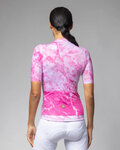 ALÉ Rövid ujjú kerékpáros mez - MARBLE PR-E - fehér/rózsaszín
