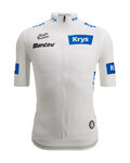 SANTINI Rövid ujjú kerékpáros mez - TOUR DE FRANCE - WHITE JERSEY - fehér