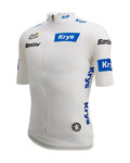 SANTINI Rövid ujjú kerékpáros mez - TOUR DE FRANCE - WHITE JERSEY - fehér