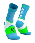 COMPRESSPORT Klasszikus kerékpáros zokni - ULTRA TRAIL SOCKS V2.0 - kék/zöld