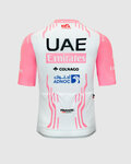 PISSEI Rövid ujjú kerékpáros mez - UAE TEAM EMIRATES REPLICA GIRO D'ITALIA 2024 - fehér/rózsaszín