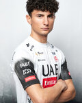 PISSEI Rövid ujjú kerékpáros póló - UAE TEAM EMIRATES 2025  - fehér/fekete