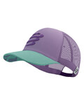 COMPRESSPORT Kerékpáros sapka - TRUCKER CAP - lila/világoszöld