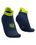 COMPRESSPORT Kerékpáros bokazokni - PRO RACING V4.0 RUN LOW - kék/sárga