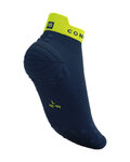COMPRESSPORT Kerékpáros bokazokni - PRO RACING V4.0 RUN LOW - kék/sárga