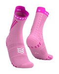 COMPRESSPORT Klasszikus kerékpáros zokni - PRO RACING SOCKS V4.0 TRAIL - rózsaszín