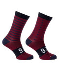 AGU Klasszikus kerékpáros zokni - SIX6 MERINO - kék/bordó