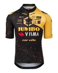 AGU Rövid ujjú kerékpáros mez - JUMBO-VISMA VELODROME TDF 2023 - sárga/fekete