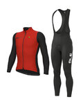 ALÉ Kerékpáros téli kabát és nadrág - FONDO 2.0 + WINTER - piros/fekete