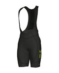 ALÉ Rövid kerékpáros nadrág kantárral - AGONISTA 2 - fekete/sárga