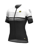 ALÉ Rövid ujjú kerékpáros mez - SLIDE LADY - fekete/fehér