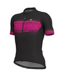 ALÉ Rövid ujjú kerékpáros mez - START - fekete/rózsaszín