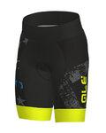 ALÉ Rövid kerékpáros nadrág kantár nélkül - STELLE KIDS  - fekete/sárga