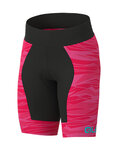 ALÉ Rövid kerékpáros nadrág kantár nélkül - ROCK KIDS - rózsaszín/fekete