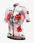 ALÉ Rövid kerékpáros mez rövidnadrággal - SKULL LADY - rózsaszín/fekete
