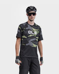 ALÉ Rövid ujjú kerékpáros mez - STAIN OFF ROAD MTB - zöld/szürke/fekete