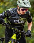 ALÉ Rövid ujjú kerékpáros mez - STAIN OFF ROAD MTB - zöld/szürke/fekete
