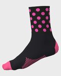 ALÉ Klasszikus kerékpáros zokni - BUBBLE - fekete/rózsaszín