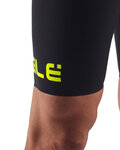 ALÉ Rövid kerékpáros nadrág kantárral - PRO RACE - fekete/sárga