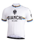 BIANCHI MILANO Rövid ujjú kerékpáros mez - NEW PRIDE - fekete/fehér
