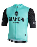 BIANCHI MILANO Rövid ujjú kerékpáros mez - PEDASO - fekete/kék