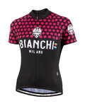 BIANCHI MILANO Rövid ujjú kerékpáros mez - CROSIA LADY - rózsaszín/fekete