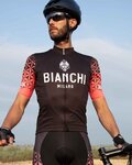 BIANCHI MILANO Rövid ujjú kerékpáros mez - PEDASO - rózsaszín/fekete