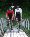 BIANCHI MILANO Rövid ujjú kerékpáros mez - QUIRRA - fekete/fehér