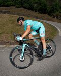 BIANCHI MILANO Rövid kerékpáros nadrág kantárral - PELAU - fekete/világoskék