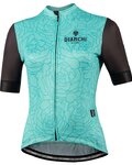 BIANCHI MILANO Rövid ujjú kerékpáros mez - SOSIO LADY - zöld/fekete
